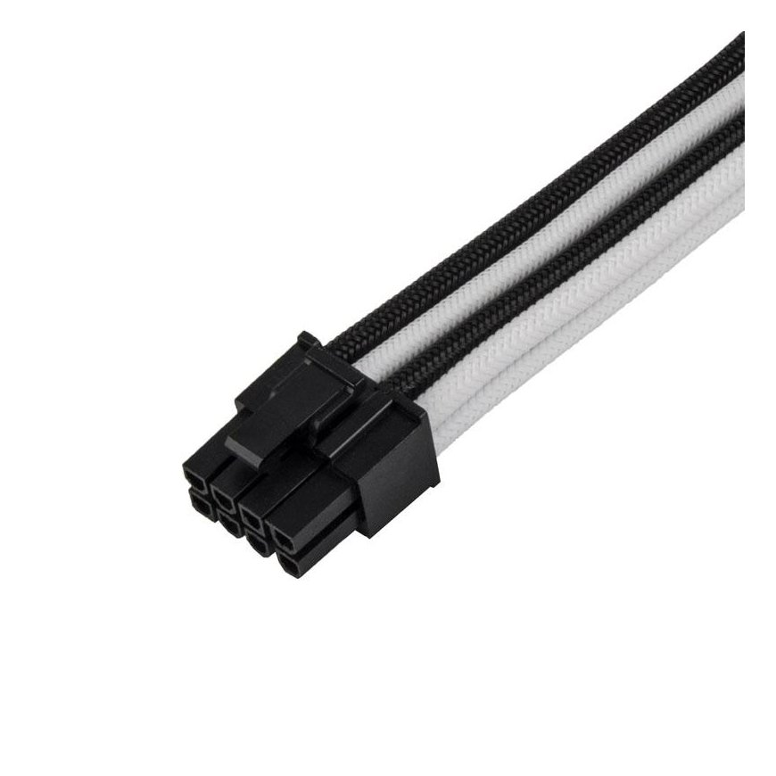 Silverstone PP07E-PCIBW 8-Pin PCIe iki 6 +2-Pin PCIe pailgėjimo, 250 mm juodos/baltos spalvos – 2