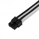 Silverstone PP07E-PCIBW 8-Pin PCIe iki 6 +2-Pin PCIe pailgėjimo, 250 mm juodos/baltos spalvos