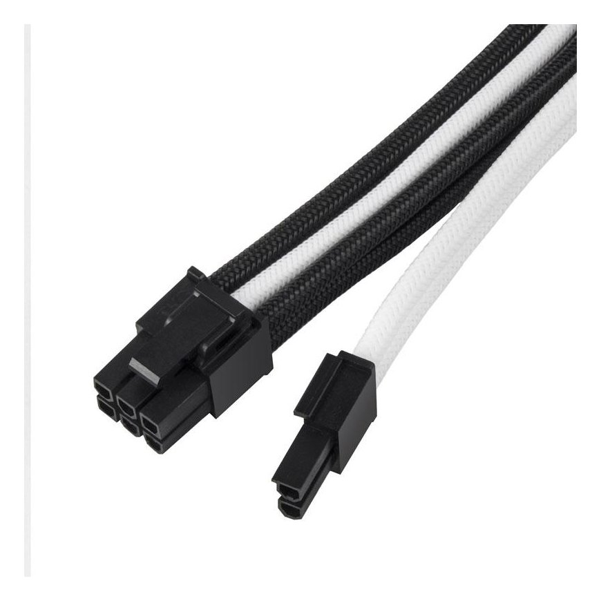 Silverstone PP07E-PCIBW 8-Pin PCIe to 6 +2-Pin PCIe Extension, 250mm Black/White – 3