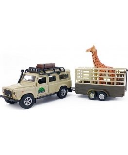 Lean Cars Hipo Land Rover su priekaba ir žirafa HIPO dėžėje