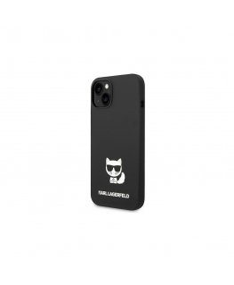 Karl Lagerfeld Karlas Lagerfeldas KLHCP14XSLCTBK iPhone 14 Pro Max 6,7 colio kietasis dėklas juodas / juodas silikoninis choupet