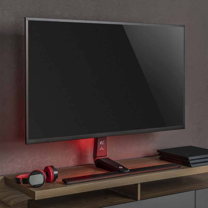 Laikiklis Nanors žaidimų monitoriaus stovas ekranas televizoriaus stovas stovas 32-55 colių RGB LED apšvietimo aukštis reguliuoj – 5
