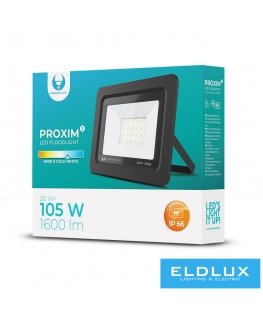 Forever PROXIM II Ārtelpu & Iekštelpu IP66 LED prožektors 20W 1600 Lumeni Auksti balta 6000K Melna