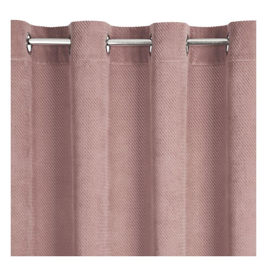 Eurofirany ELIZA Minkšto aksomo naktinė užuolaida su smulkiu raštu, 140X250 cm, kilpos / žiedai, spalva: pudros – 5