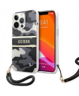 Guess GUHCP13XKCABBK iPhone 13 Pro Max 6.7" black/black hardcase Camo Strap Collection