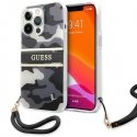 Guess GUHCP13XKCABBK iPhone 13 Pro Max 6.7" juodas/juodas hardcase Camo Strap Collection