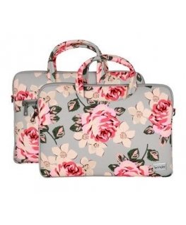 iLike Universal WONDER BRIEFCASE LAPTOP 15-16 INCHES GREY AND ROSES Grey