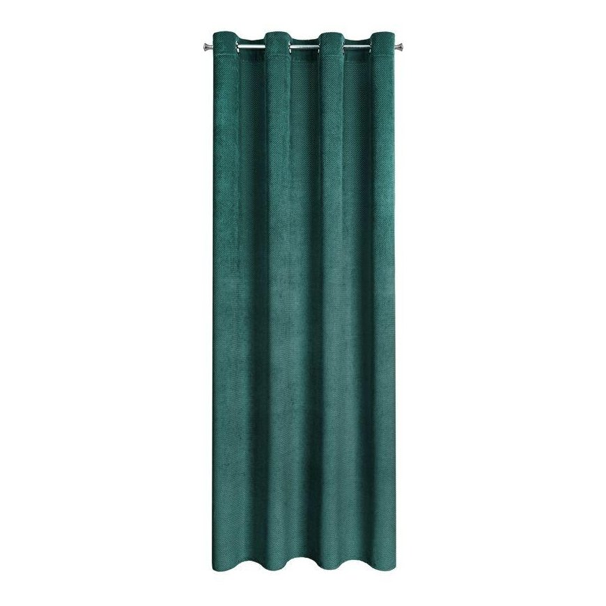 Eurofirany ELIZA Minkšto aksomo naktinė užuolaida su smulkiu raštu, 140X250 cm, kilpos / žiedai, spalva: alyvuogių – 4