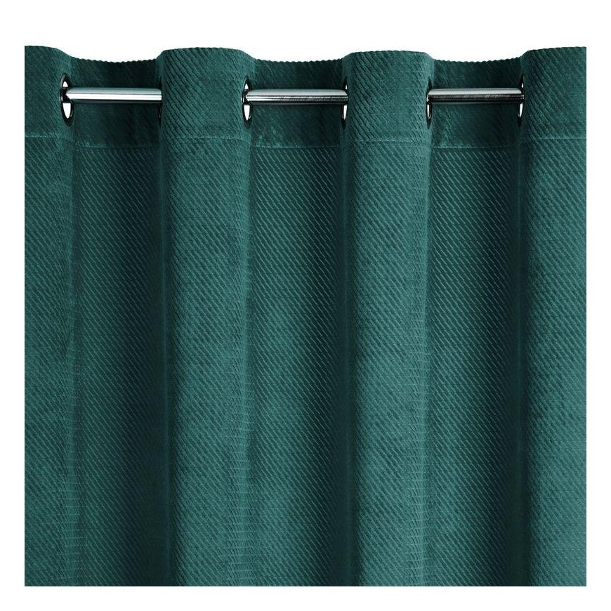 Eurofirany ELIZA Soft velvet night curtain with small pattern, 140X250 cm, loops / rings, color: olive – 5