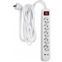 Fuj:tech 7-part extension cord, 5 m, white Fuj:tech 7-part extension cord, 5 m, white