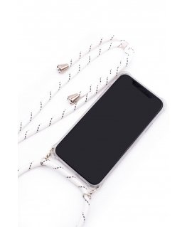 Evelatus Samsung A50s Case with rope White Stripes Transparent