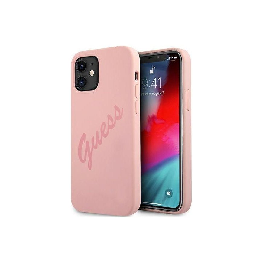 Guess GUHCP12SLSVSPI iPhone 12 mini 5.4 inch Pink/Pink Hard Case Script Vintage – 2