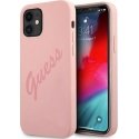 Guess GUHCP12SLSVSPI iPhone 12 mini 5.4 inch Pink/Pink Hard Case Script Vintage
