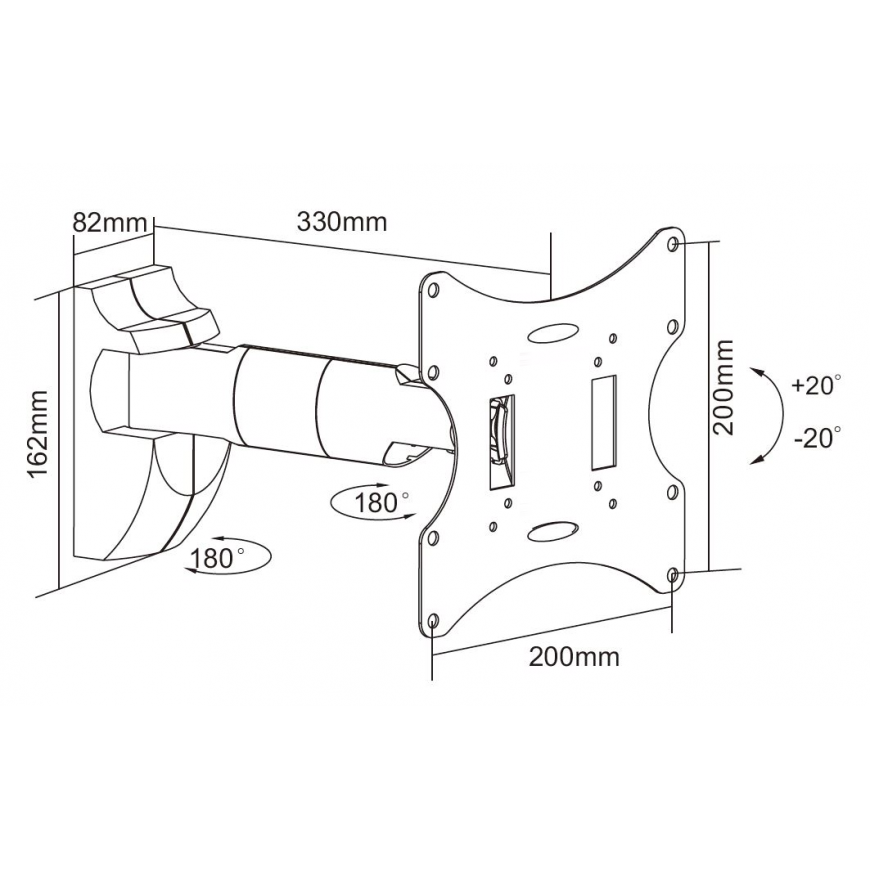 Cabletech Sieninis laikiklis televizoriui 23-43" juodas LCD-UCH0042 – 3