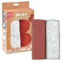 BEABA COTTON 2 PCS. XXL SIZE DIAPER SET 120X120 CM, HOT SAUCE/TERRAZZO