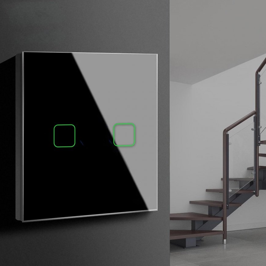 Maclean Touch switch switch lamp switch cross switch wall switch step switch with color Change LED backlight Recessed switch two – 2