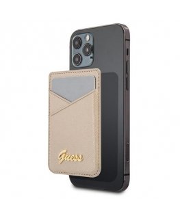 Case Guess Guess Wallet Card Slot GUWMSSASLGO MagSafe Saffiano Gold / Gold