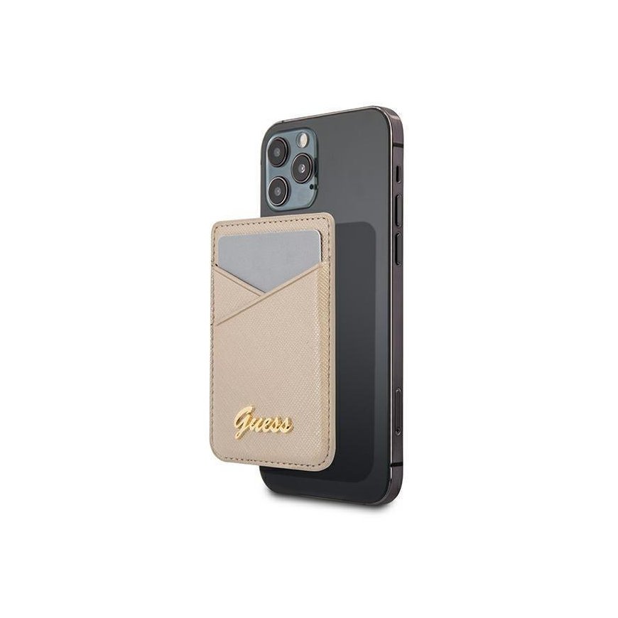 Case Guess Guess Wallet Card Slot GUWMSSASLGO MagSafe Saffiano Gold / Gold
