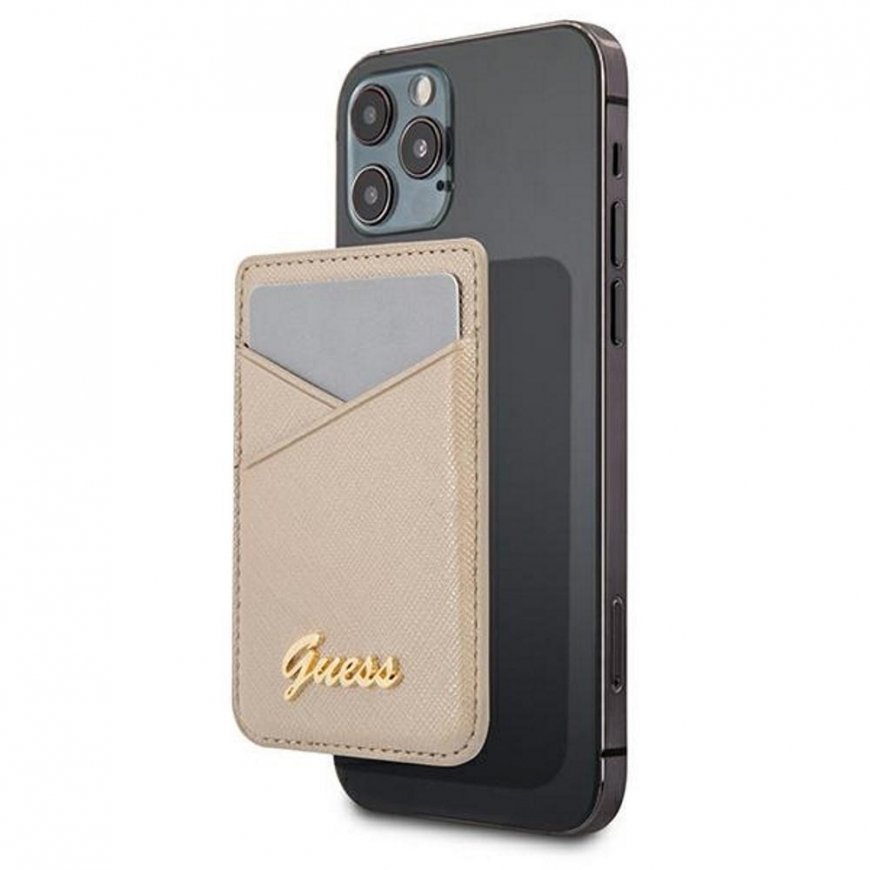 Case Guess Guess Wallet Card Slot GUWMSSASLGO MagSafe Saffiano Gold / Gold – 2