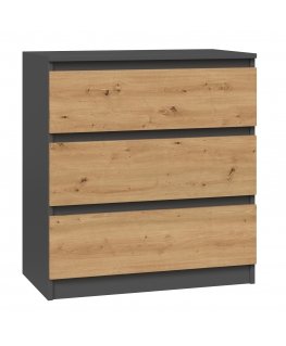 Topeshop M3 ANTRACYT/ARTISAN chest of drawers
