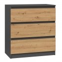 Topeshop M3 ANTRACYT/ARTISAN chest of drawers Topeshop M3 ANTRACYT/ARTISAN chest of drawers