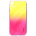 Evelatus Apple iPhone XR Water Ripple Gradient Color Anti-Explosion Tempered Glass Case Gradient Yellow-Pink Evelatus Apple iPhone XR Water Ripple Gradient Color Anti-Explosion Tempered Glass Case Gradient Yellow-Pink
