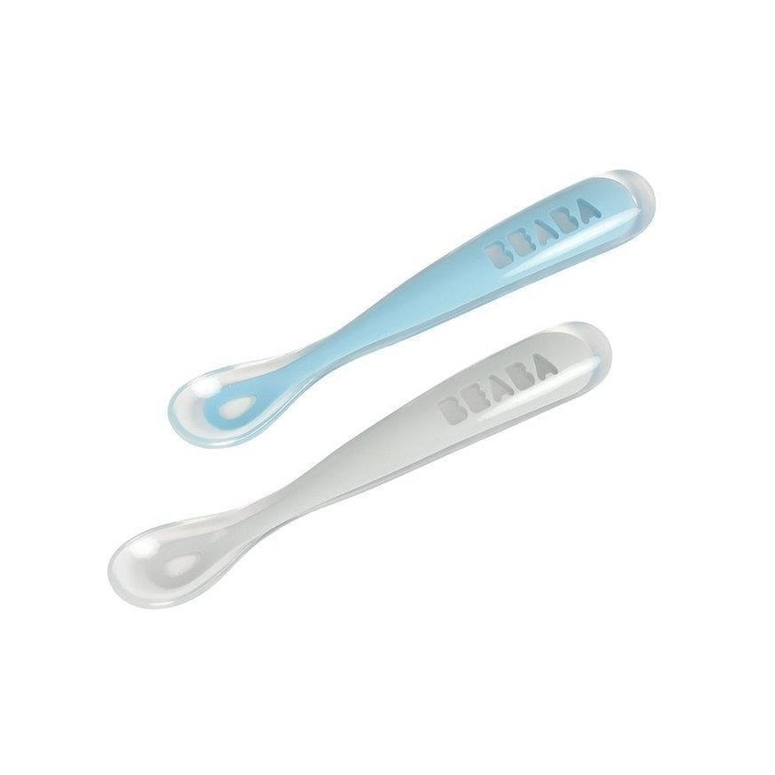 BEABA BABY SILICONE 2 PCS SET WITH BOX, Grey/Blue – 5