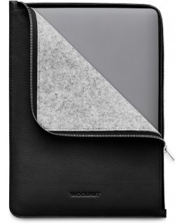 Woolnut Leather Folio -suojatasku 13/14" MacBook, musta