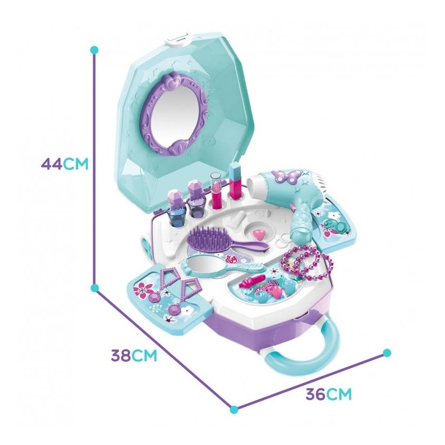 WOOPIE kosmetinis staliukas mergaitėms 2in1 - Grožio salonas lagamine – 5