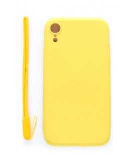 Evelatus Apple iPhone XR Soft Touch Silicone Case with Strap Yellow