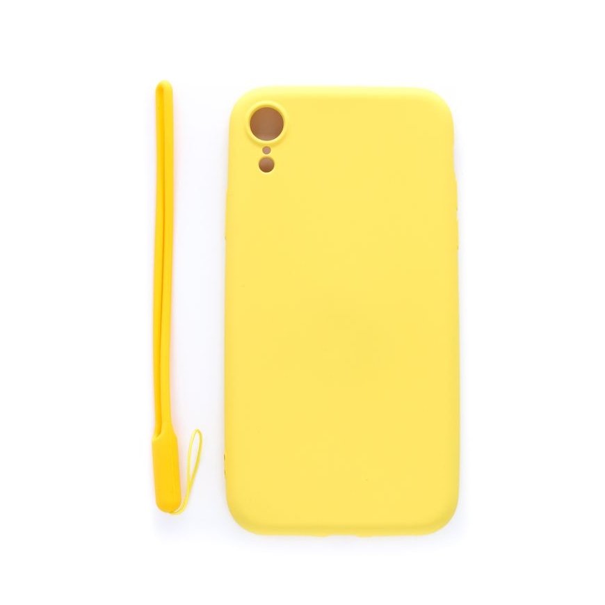 Evelatus Apple iPhone XR Soft Touch Silicone Case with Strap Yellow