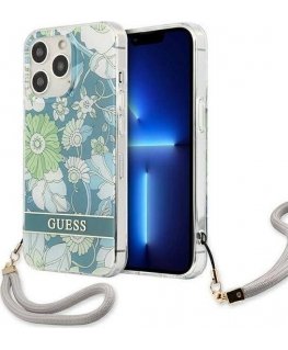 Guess GUHCP13LHFLSN iPhone 13 Pro / 13 6.1" green/green hardcase Flower Strap