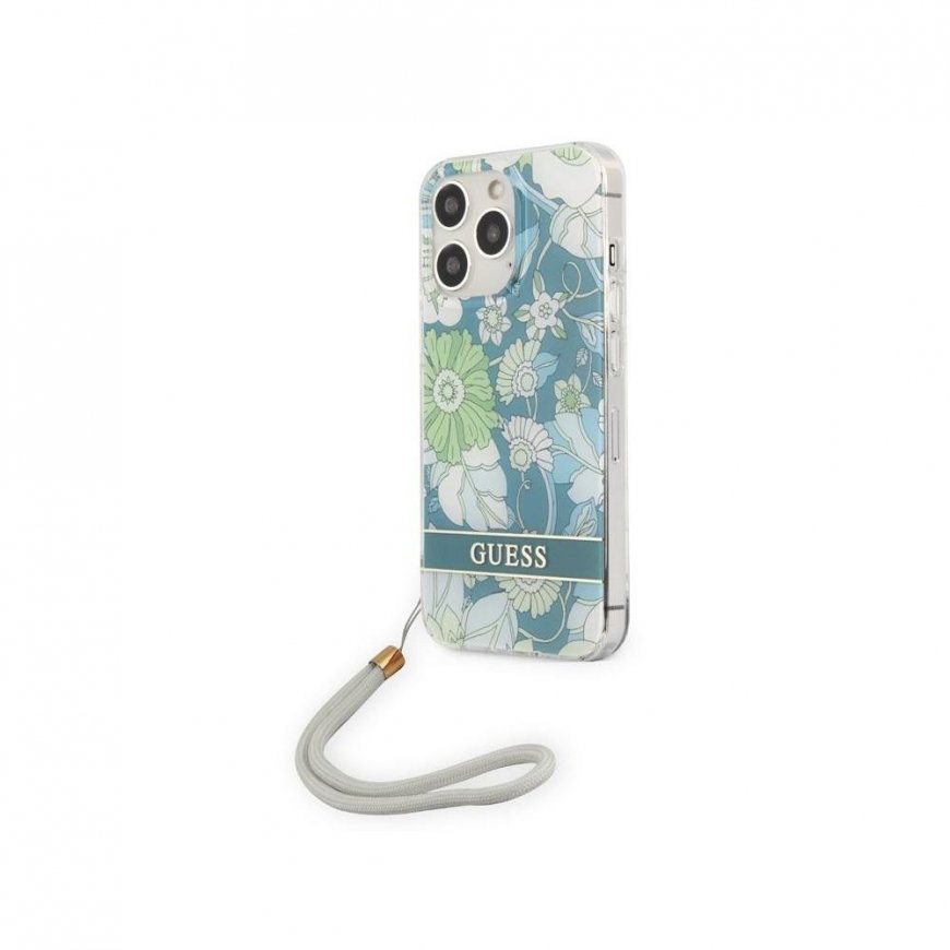 Guess GUHCP13LHFLSN iPhone 13 Pro / 13 6.1" green/green hardcase Flower Strap – 3