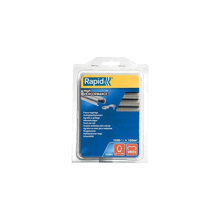 R:Hog Ring VR22/ 1.1M Galv. Blister 5-11mm, Rapid – 3