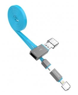 Hoco UPL03 Share line apple + micro usb blue
