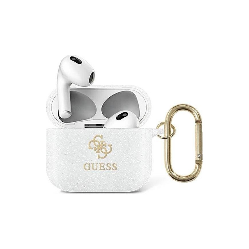 Guess Case ochronne GUA3UCG4GT transparent Glitter Collection do AirPods 3 white