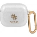 Guess Dėklas ochronne GUA3UCG4GT permatomas Glitter Collection do AirPods 3 balta Guess Dėklas ochronne GUA3UCG4GT permatomas Glitter Collection do AirPods 3 balta
