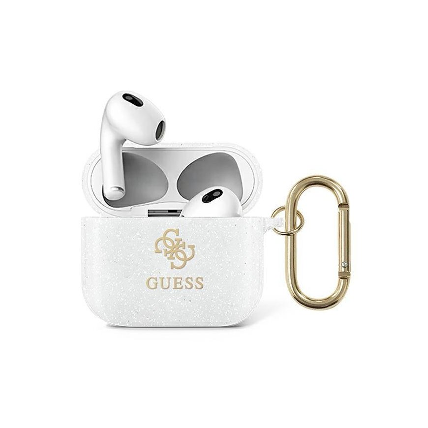 Guess Case ochronne GUA3UCG4GT transparent Glitter Collection do AirPods 3 white – 3