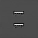 Orno NOEN USB x 2, 45x45 mm dual modular port with USB charger, 2.1A 5V DC, black Orno NOEN USB x 2, 45x45 mm dual modular port with USB charger, 2.1A 5V DC, black