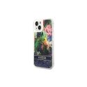 Guess GUHCP14SLFLSB iPhone 14 6,1 colio mėlynas / mėlynas kietas dėklas Flower Liquid Glitter Guess GUHCP14SLFLSB iPhone 14 6,1 colio mėlynas / mėlynas kietas dėklas Flower Liquid Glitter