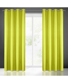 Night curtain Eurofirany RITA made of smooth fabric, 140X250 cm loops / wheels, color: lime