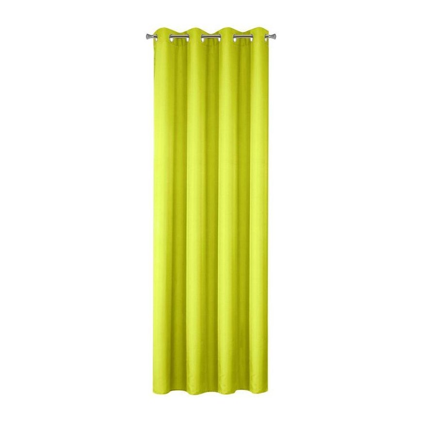 Naktinė užuolaida Eurofirany RITA iš lygaus audinio, 140X250 cm kilpos / ratukai, spalva: laimo – 3