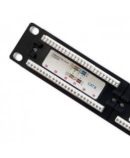 QOLTEC 54475 Patch panel RACK 24 jungtys kat.5E UTP Juodas
