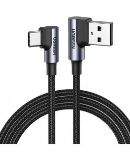 USB-C to USB-A 2.0 Angled Cable UGREEN US176, 3A, 3m (Black)