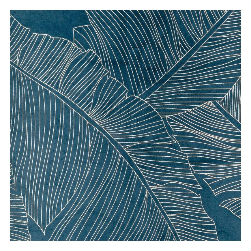 Eurofirany LIMITED COLLECTION MUSA2A Night curtain in soft velvet with banana leaf pattern, 140X250 cm, loops / rings, color: da – 5