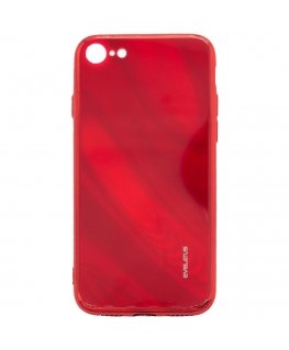 Evelatus Apple iPhone 7/8/SE2020/SE2022 Water Ripple Full Color Electroplating Tempered Glass Case Red
