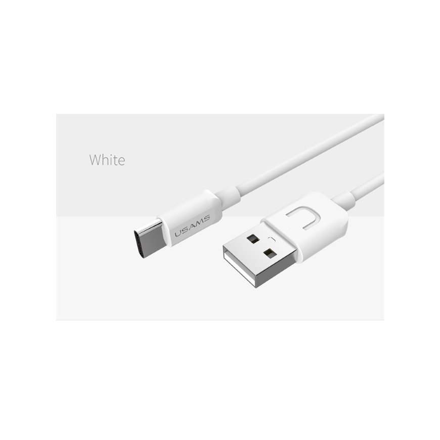 Usams US-SJ099 U-Turn Izturīgs TPE Universāls Type-C uz USB Datu & Ātrās Uzlādes 2A kabelis 1m Balts – 3