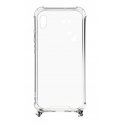 Evelatus Samsung Galaxy A10 Silicone Transparent with Necklace TPU Strap Space Gray