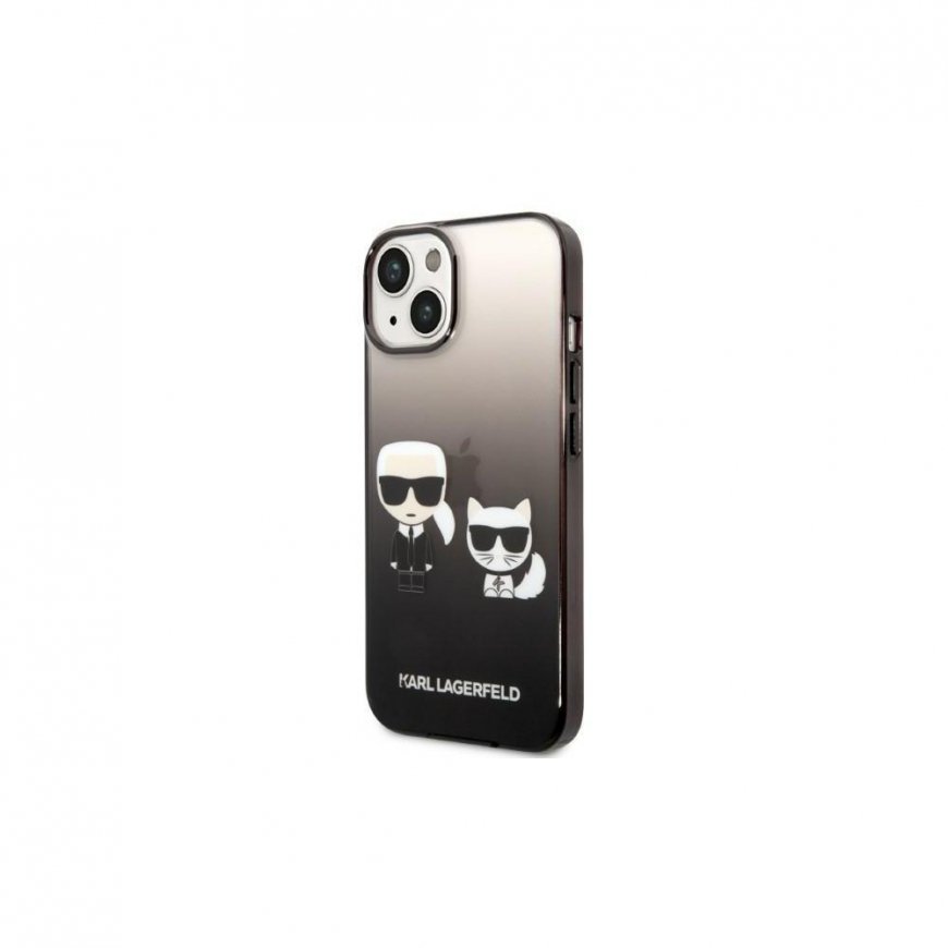 Karl Lagerfeld KLHCP14MTGKCK iPhone 14 Plus 6,7 colių kietasis dėklas juodas / juodas Gradient Ikonik Karl & Choupette – 2