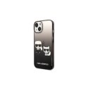 Karl Lagerfeld KLHCP14MTGKCK iPhone 14 Plus 6,7 colių kietasis dėklas juodas / juodas Gradient Ikonik Karl & Choupette